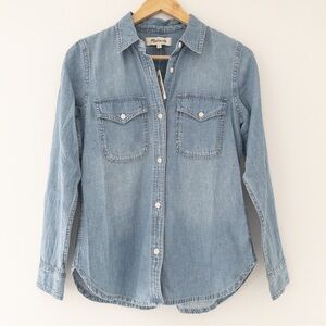 NWT Madewell Chambray Denim Western Button Down Shirt